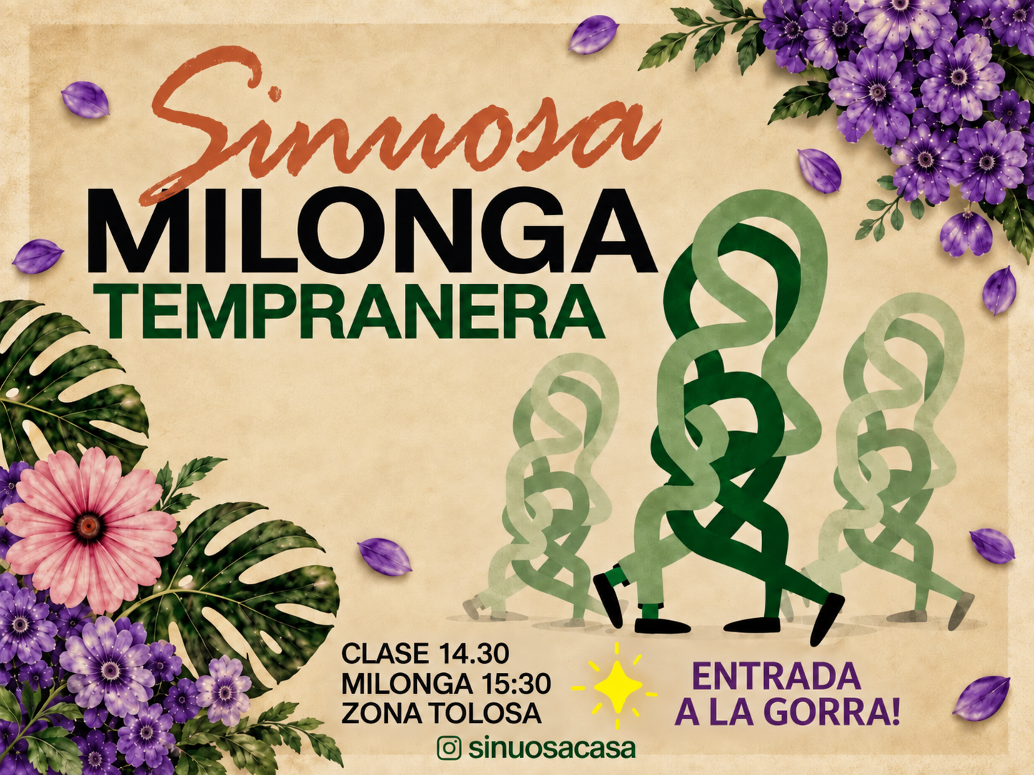 Milonga Sinuosa Milonga Tempranera   con Clase previa